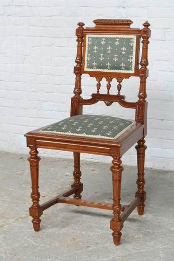 старинный набор стульев ренессанс из ореха, 19 век