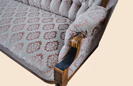 старинный диван в стиле бидермайер из ореха, конец 19 века