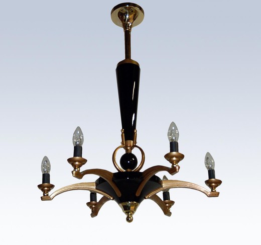 антикварная люстра в стиле ар деко из бронзы, 20 век