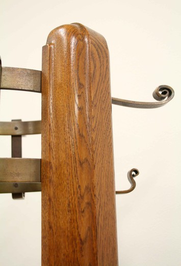 винтажная вешалка из дуба в стиле ар-деко, 20 век