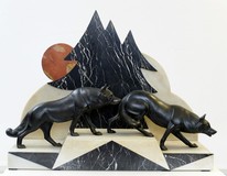 Art Deco Marble And Bronze Sculpture