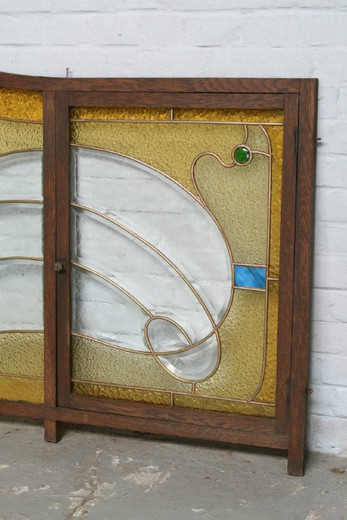 винтажное витражное окно в стиле модерн, 20 век