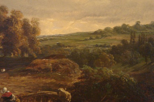 винтажная картина маслом пейзаж, 19 век