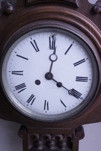 антикварный барометр и часы генрих II из ореха франция XIX век