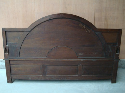 винтажная скамья из дуба в стиле бретон, 20 век