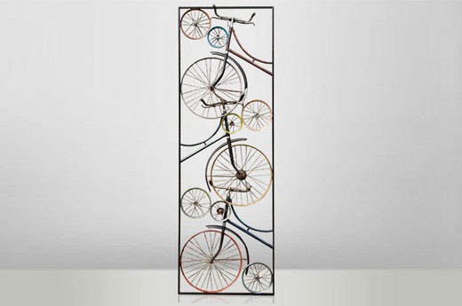 антикварная настенная панель велосипед из чугуна