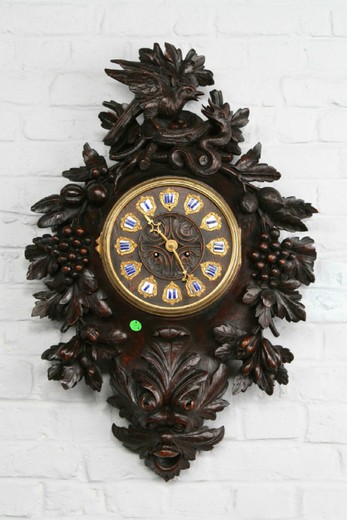 антикварные часы блэк форест из дуба, конец 19 века
