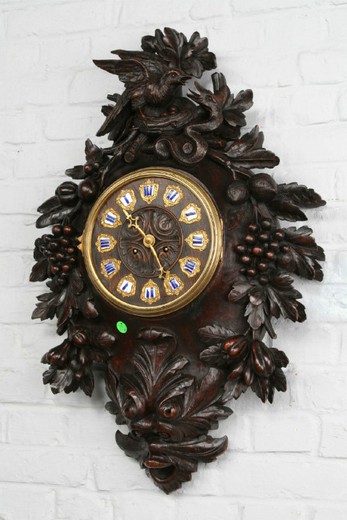 старинные часы блэк форест из дуба, конец 19 века