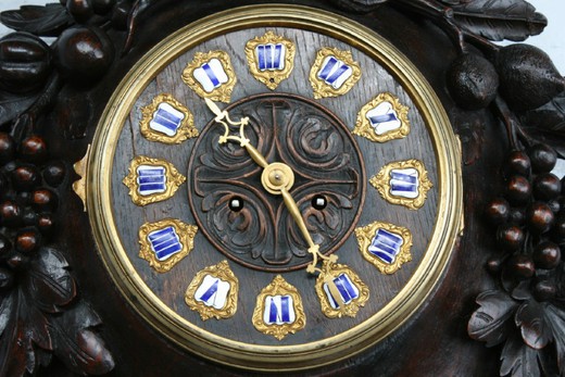 старинные настенные часы из дуба, 19 век