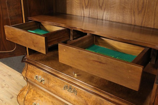 мебель антик - голладский книжный шкаф, орех, латунь, 20 век