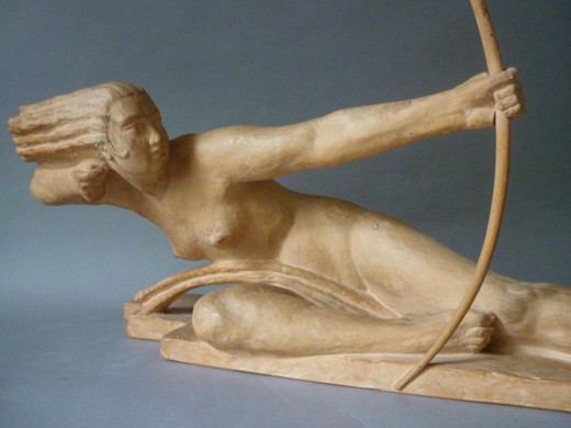 антикварная терракотовая скульптура амазонка, 20 век