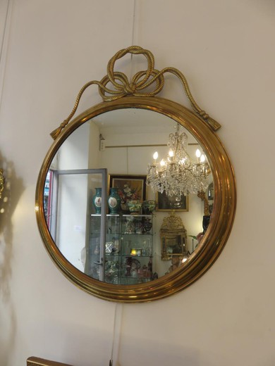 старинное зеркало в стиле людовик 16 из латуни, 20 век