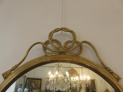 винтажное зеркало в стиле людовик 16 из латуни, 20 век
