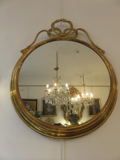 антикварное зеркало в стиле людовик 16 из латуни, 20 век