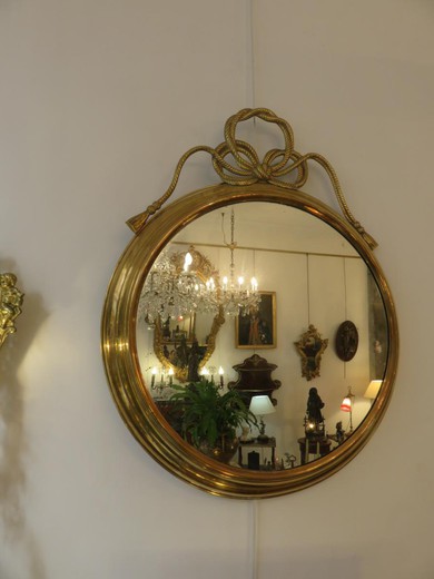 антикварное латунное зеркало луи 16