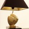 Brass Table Lamp Fish - Black/Gold Lampshade