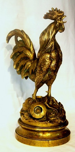 антикварная статуэтка петух из бронзы, 19 век
