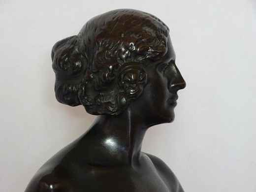 старинная бронзовая скульптура богиня диана, 19 век