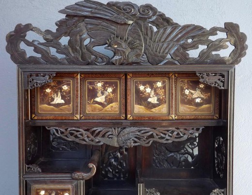 старинный кабинет шибаяма из дерева в восточном стиле, 19 век