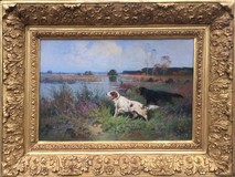 Antique painting "Hunting dogs"