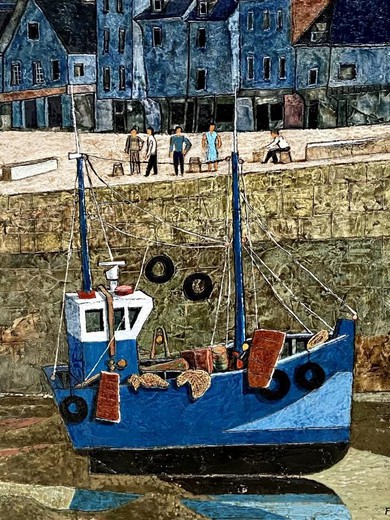 Antique painting "Pier"