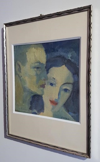 Antique painting "Lovers"