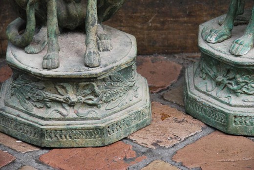 Antique pair sculptures "Greyhounds"