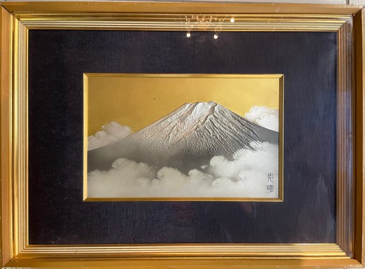 Антикварная картина «Вид на Фудзияму»