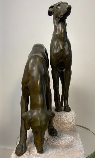 Антикварная скульптура "Борзые Слауи"