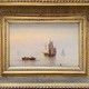 Antique pair paintings "Storm and Calm"