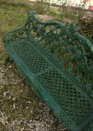 Antique paired garden benches