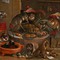 Antique painting "Banquet of monkeys"