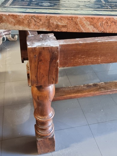 Antique table with Scagliola top