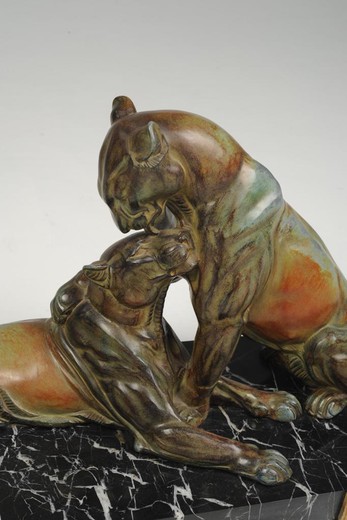 Антикварная скульптура "Пантеры"