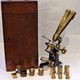 Antique English binocular microscope