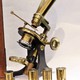 Antique English binocular microscope