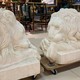 Paired marble sculptures "Lions"