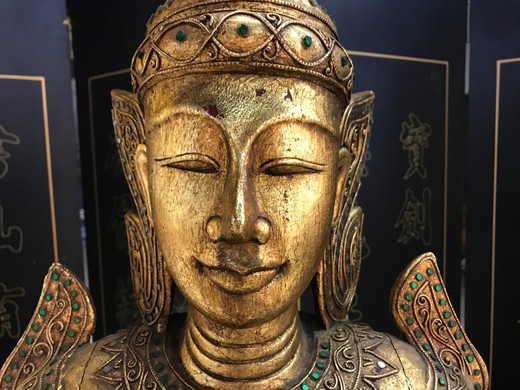 Антикварная деревянная скульптура «Яшодхара»