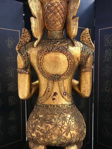 Antique wooden sculpture "Yashodhara"