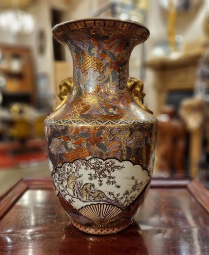 Oriental Furniture Warehouse Japanese Porcelain Satsuma Vase, 36