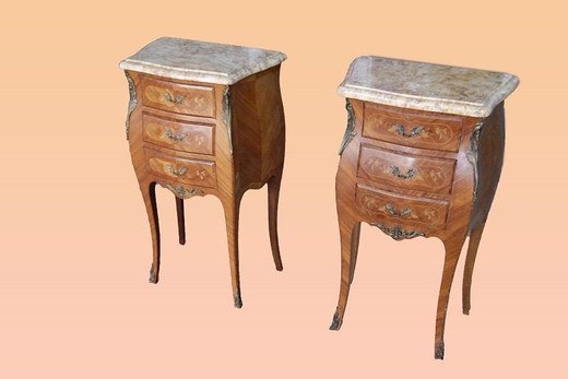 Antique twin bedside tables