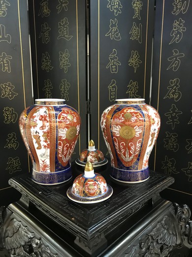 Antique pair vases Imari
