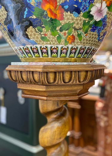 Antique vases on pedestals