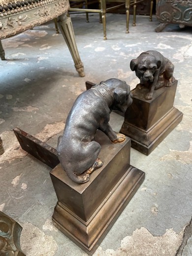 Antique fire andirons "dogs"