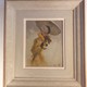 Антикварная картина «Девушка с жёлтым зонтиком»