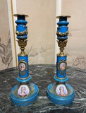 Antique pair candlesticks