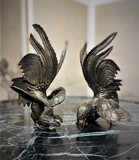 Antique pair sculptures "Roosters" Antique pair sculptures "Roosters"