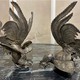 Antique pair sculptures "Roosters"