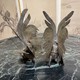 Антикварные парные скульптуры «Петухи»