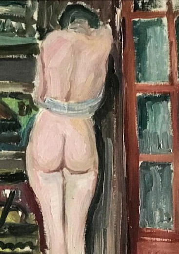 Antique painting "The Model"